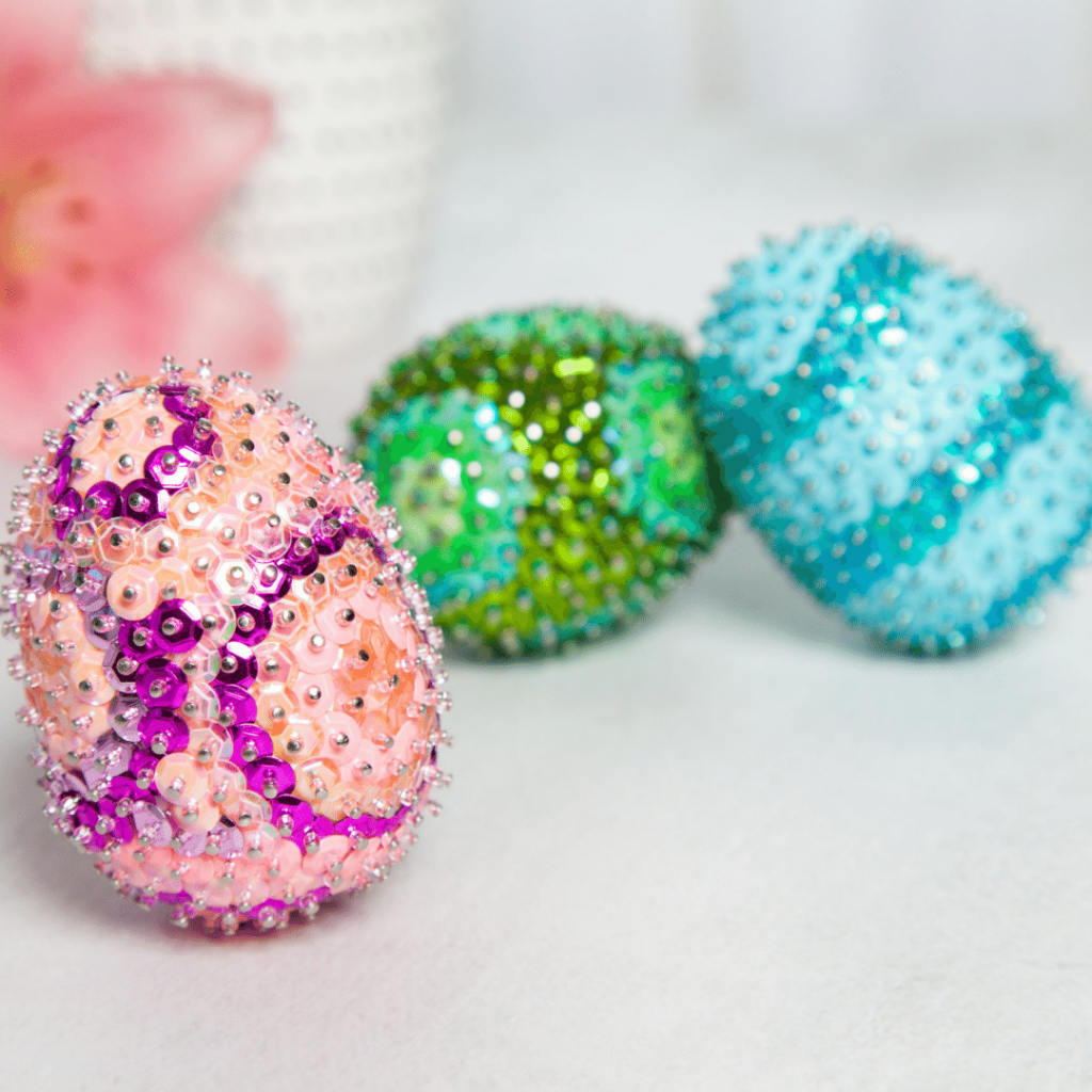 Learn How To Make Your Own Sequin Eggs