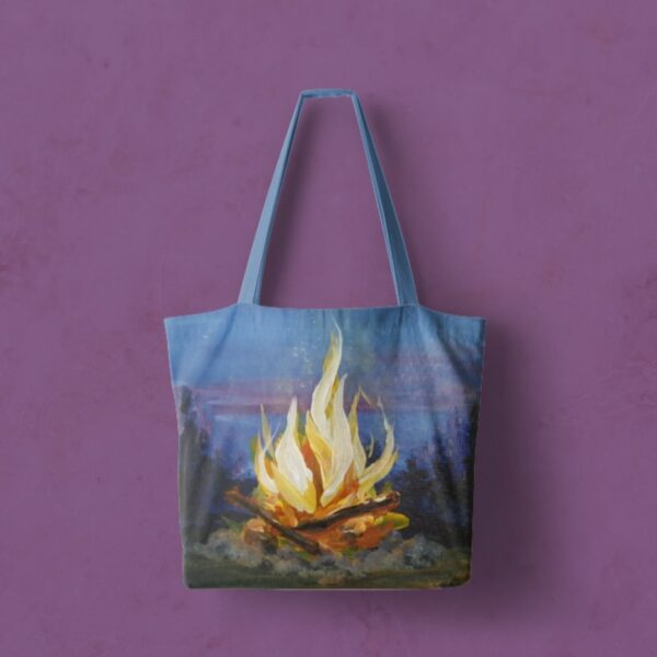 Campfire Painted Tote