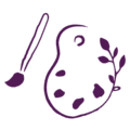 A purple icon with a brush and a leaf.