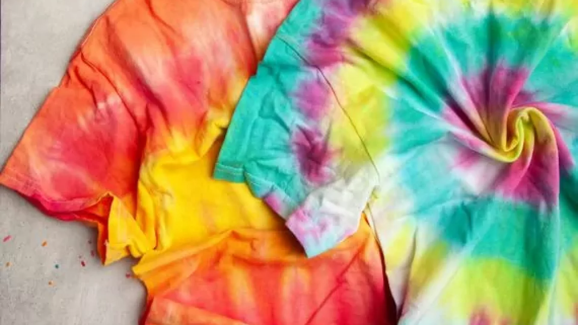 Two Kids Tie-Dye Party - San Diego Area shirts on a table.